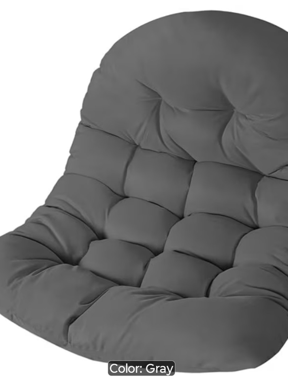 Gray Plush Tufted Floor Chair Cushion - Unbranded